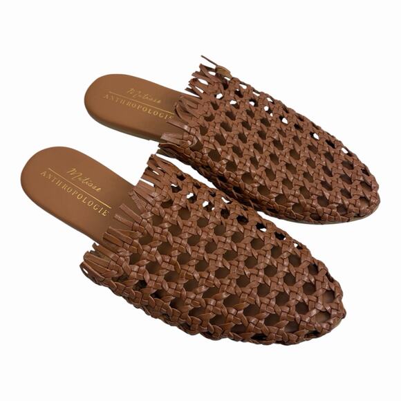 Matisse for Anthropologie Shoes - Matisse for Anthropologie Woven Leather Mule Slides Brown Women’s Size 10 Boho